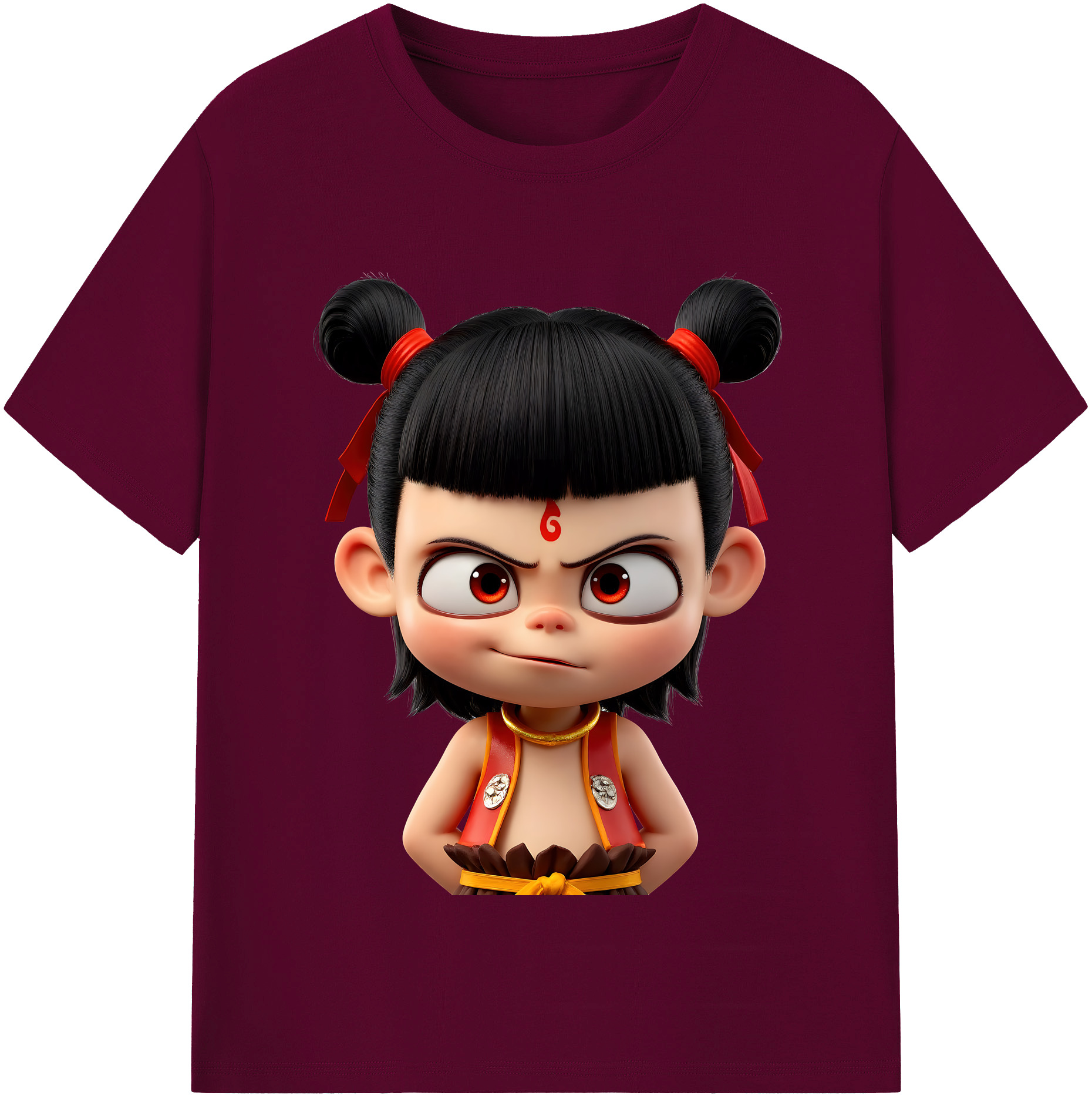 （画像用） Ne Zha 2 ナタ 魔童の大暴れ レディースカジュアルプリントTシャツ（綿100％）